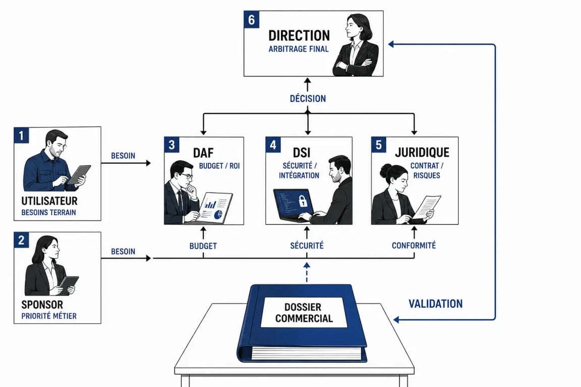Comment optimiser son processus de vente B2B complexe : schéma du comité d’achat et des décideurs