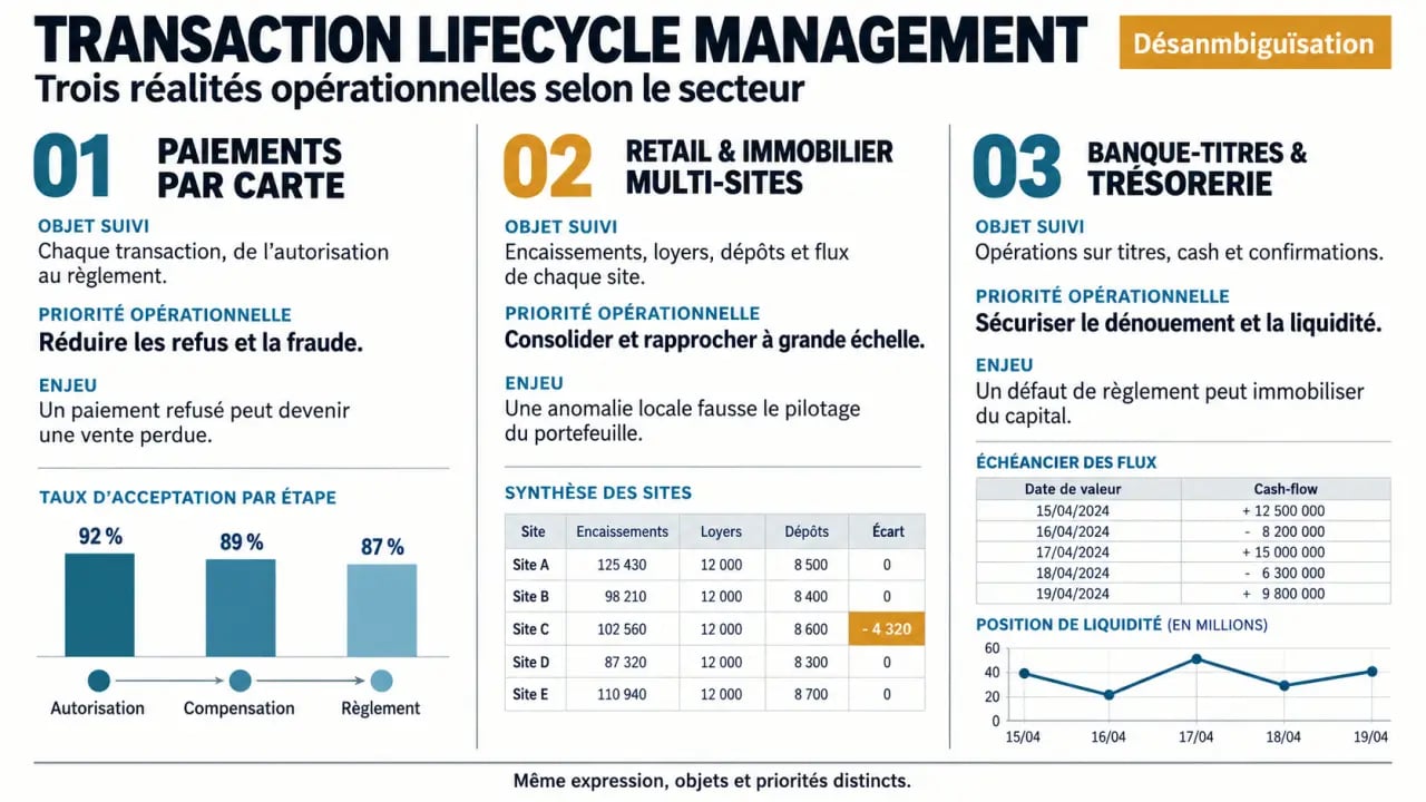 Les trois usages sectoriels du transaction lifecycle management : paiement, immobilier et banque-titres